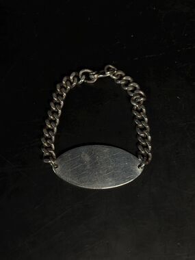 Vintage Sterling Silver Blank Nameplate Bracelet